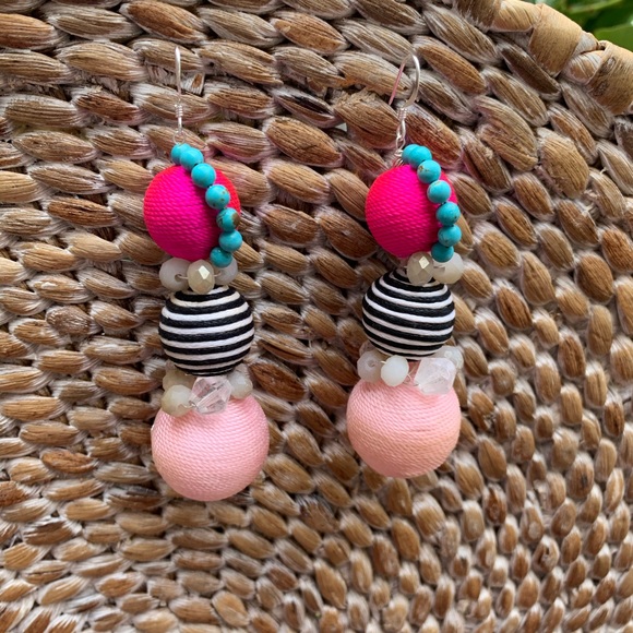 Handmade bright and summery statement earrings - Picture 5 of 6